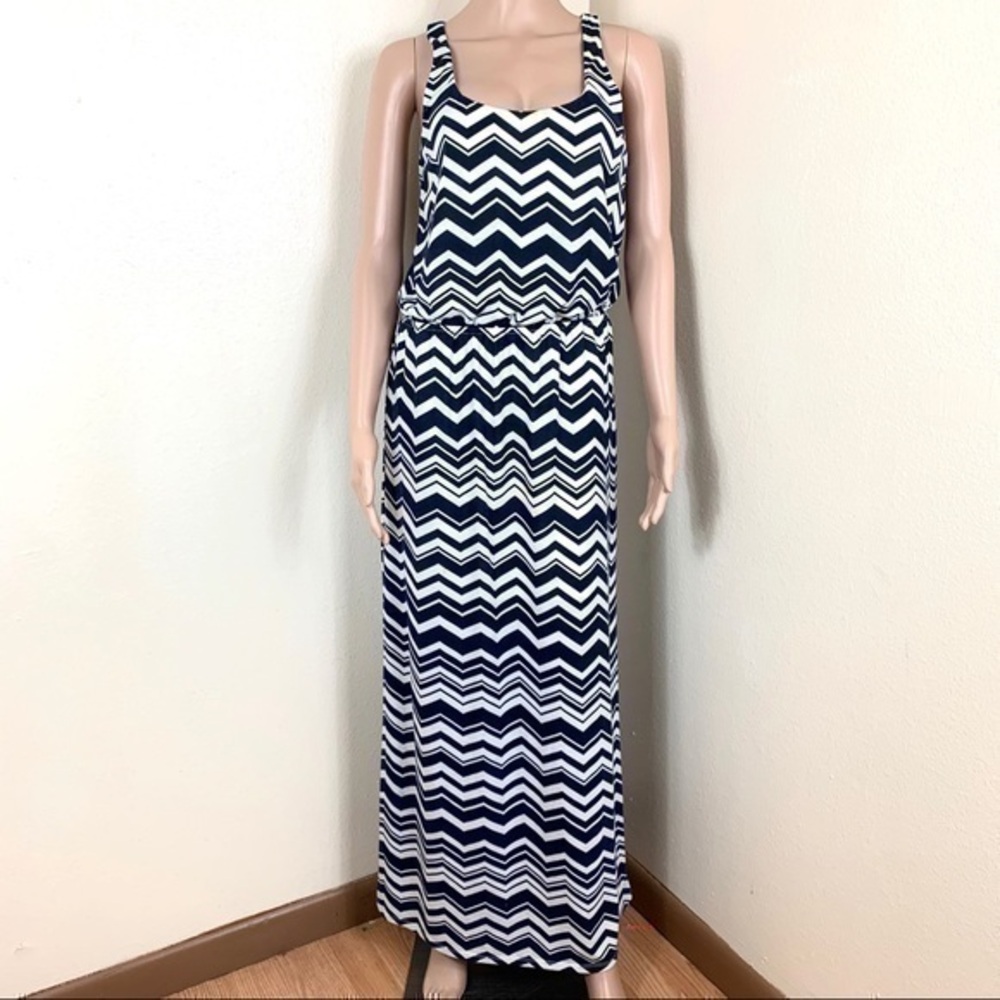 Trixxi women’s long dress white blue size M